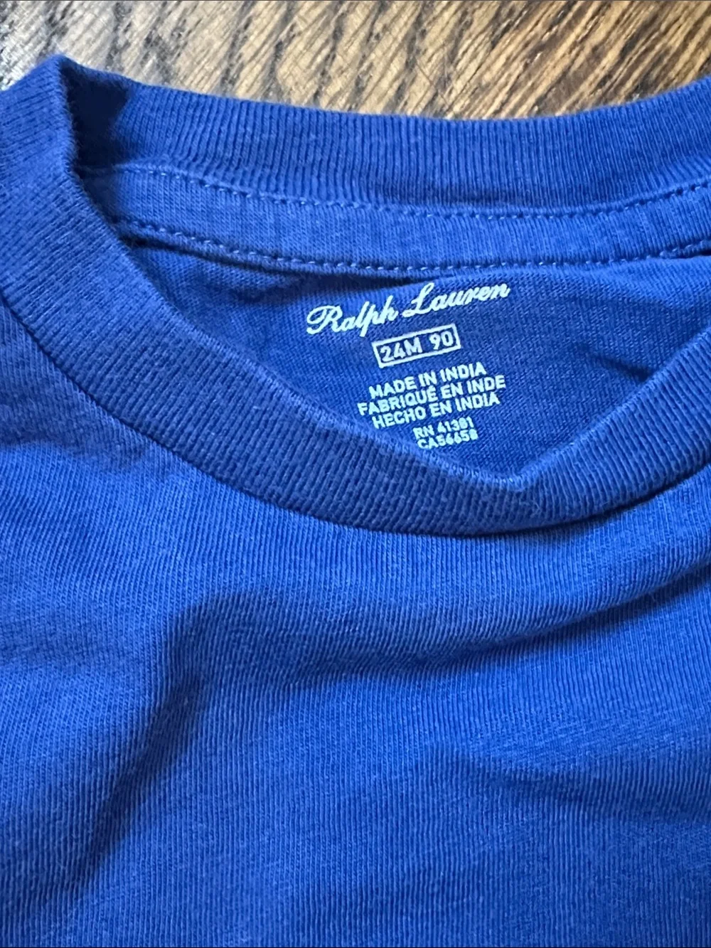 Ralph Lauren Boys' Long Sleeve Tee - Bright Blue with Red Pony